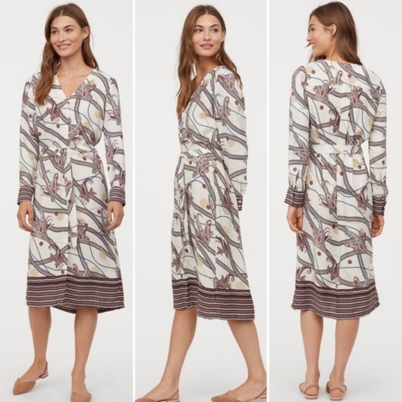 Paisley Maroon Shirt Dress H&M - Picture 1 of 8